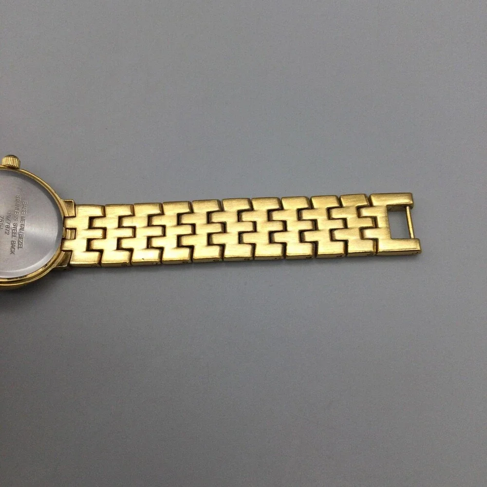Anne Klein Diamond Womens Watch 24mm MOP Gold Tone Bracelet New Battery 6.25